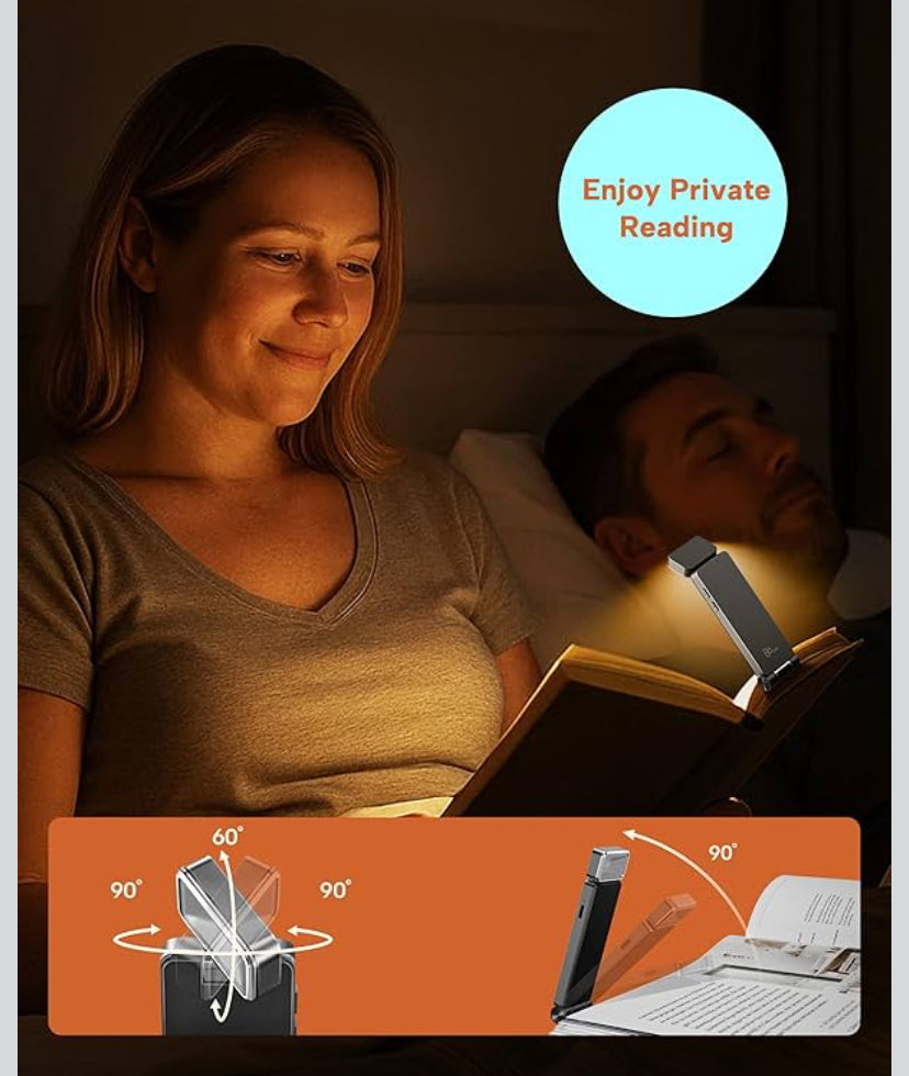 Reading light clip on bookmark