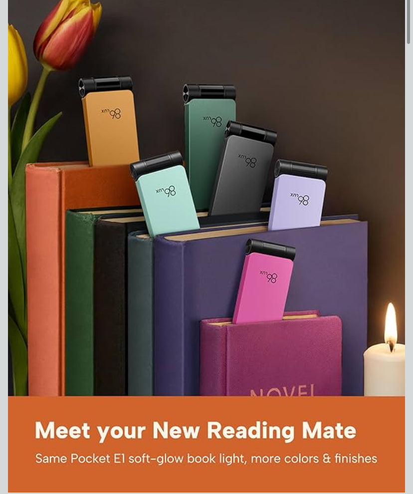 Reading light clip on bookmark