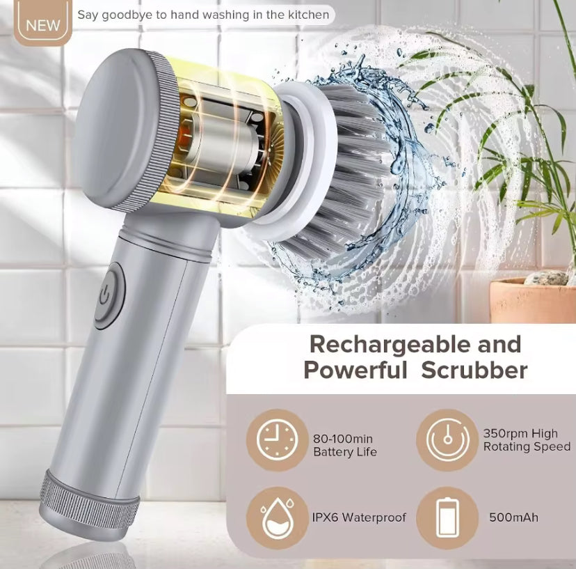 Electric magic brush with 6 replaceable brush heads